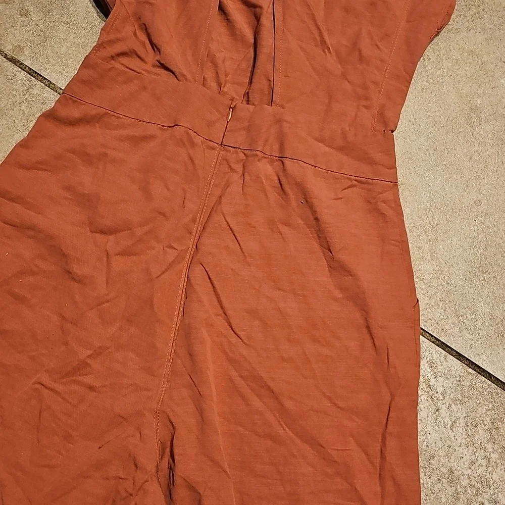 NWT Mo:Vint New York open back wide leg jumpsuit jumper mauve coveralls sz S - Picture 6 of 6